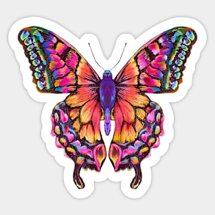 Groovy Colorful Butterfly Sticker